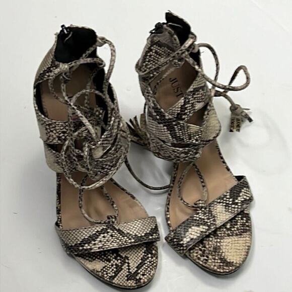 JUST FAB GORGETTA ANIMAL PRINT SANDALS SIZE 9 - Picture 3 of 7
